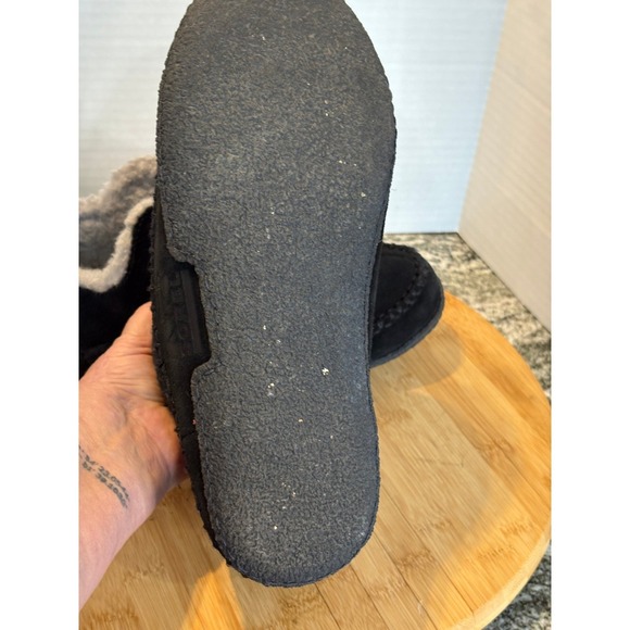 SOREL Manawan Men's Black Suede Shearling Lined Slippers Mules Size 10 - Picture 7 of 7